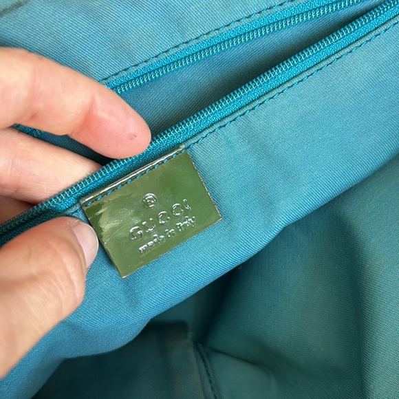 ❤️‍🔥SALE!GUCCI  Abbey Monogram Tote Dark Green Trim - Picture 9 of 10